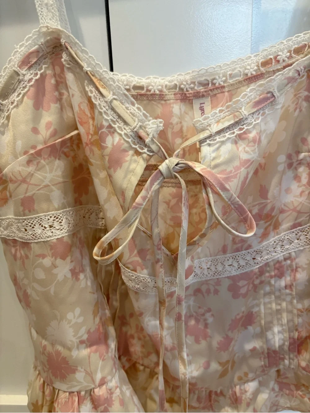 NEW Anthropologie floral Lace-Trim Camisole Tank Top - size MEDIUM